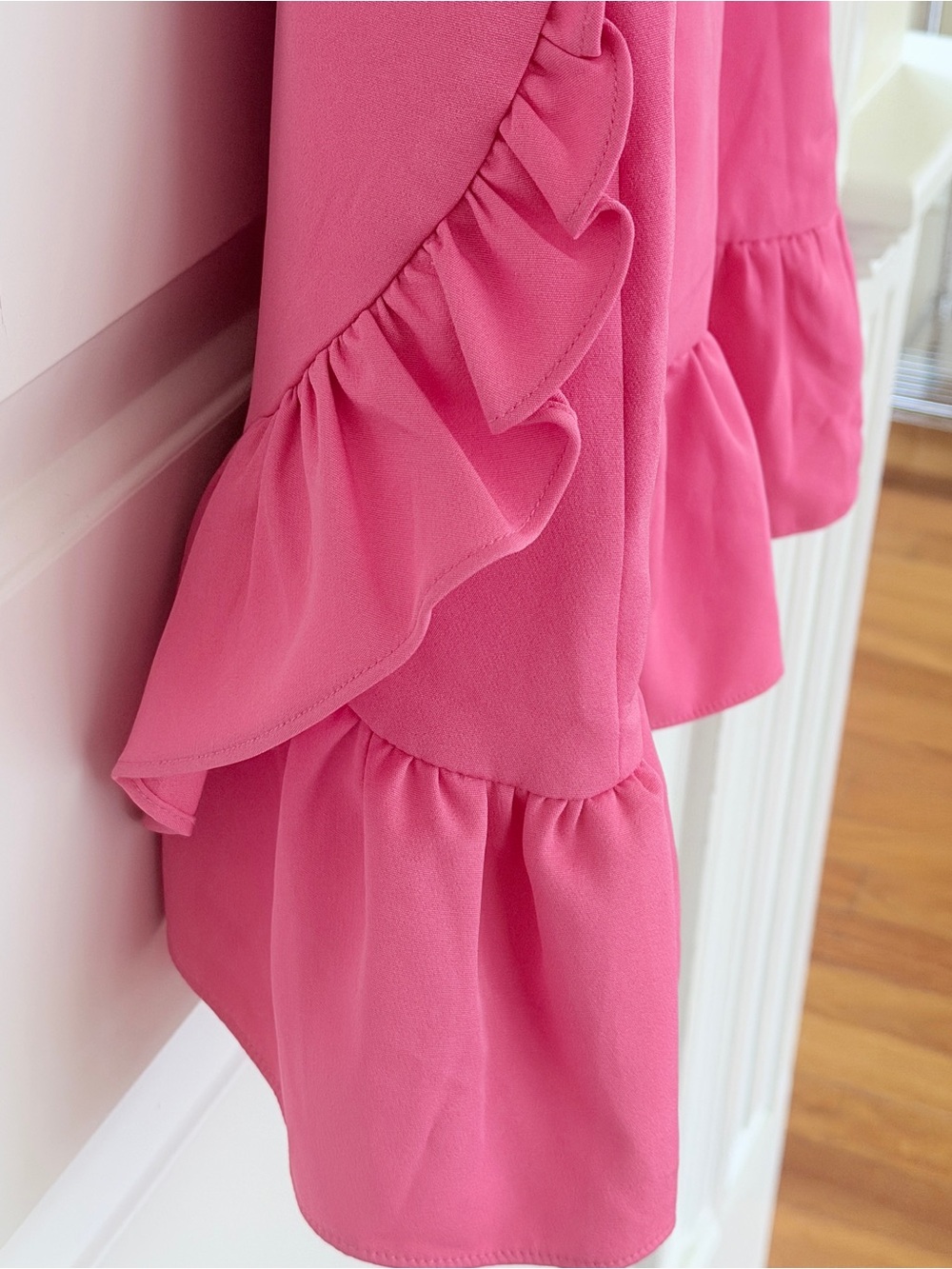 DO+BE One-Shoulder Ruffle Mini Dress in Hot Pink - Picture 6 of 7